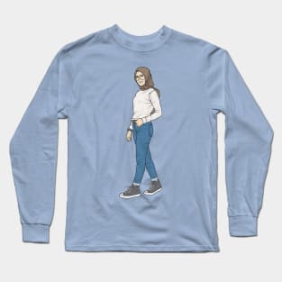 Hijab Girl And Jeans Long Sleeve T-Shirt